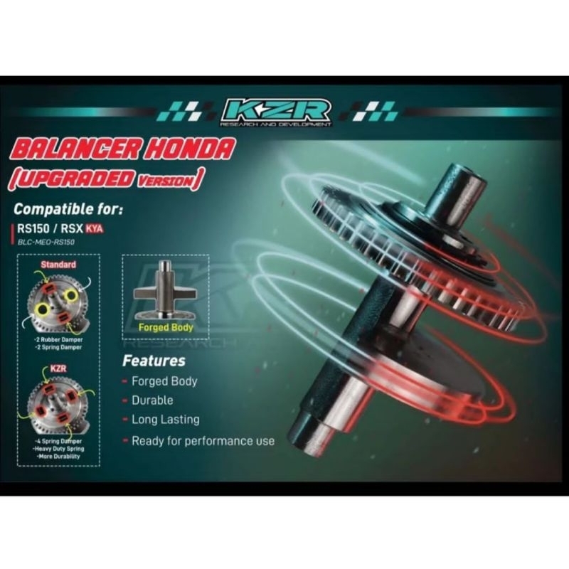 KZR KOZI RACING HONDA RS150 V1 V2 V3 RSX CRANKSHAFT BALANCER UPGRADE VERSION PERFORMANCE