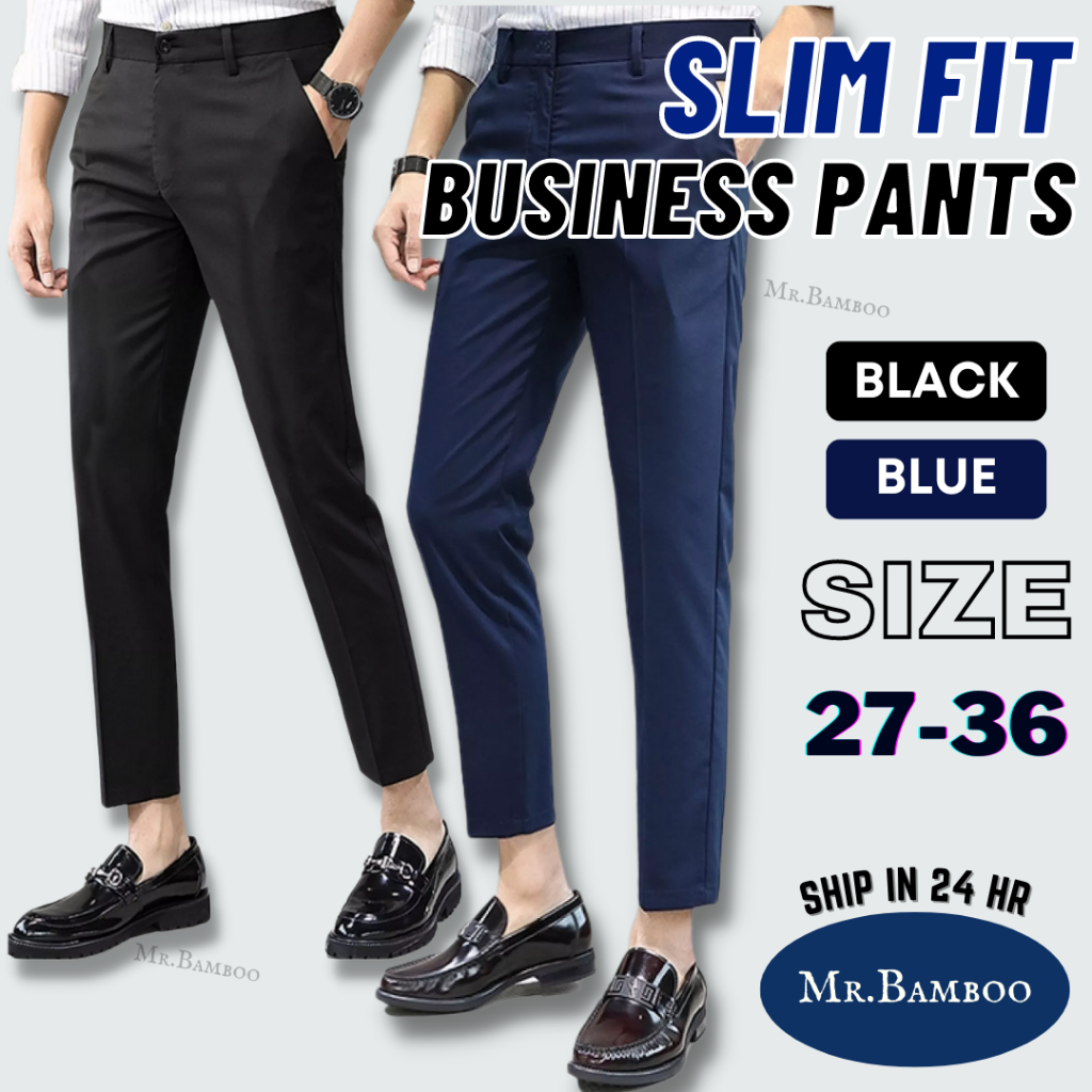 Men's Smart Trouser - Black & Blue