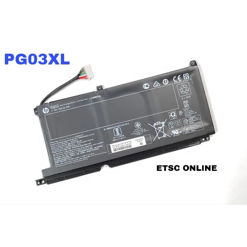Batterie PG03XL Pour HP Spectre X360 15 - 11,55V, 52,5 Wh - Compatible Nombreux Modèles (2017-2020)