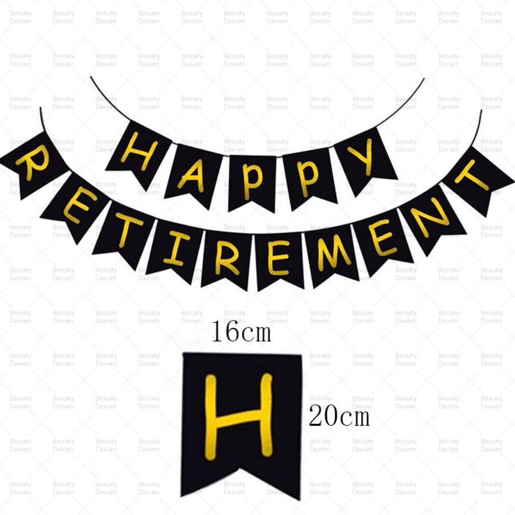 Flagge "Happy Retirement" 152x91 Cm - Schwarz, 100% Polyester Mit Ösen