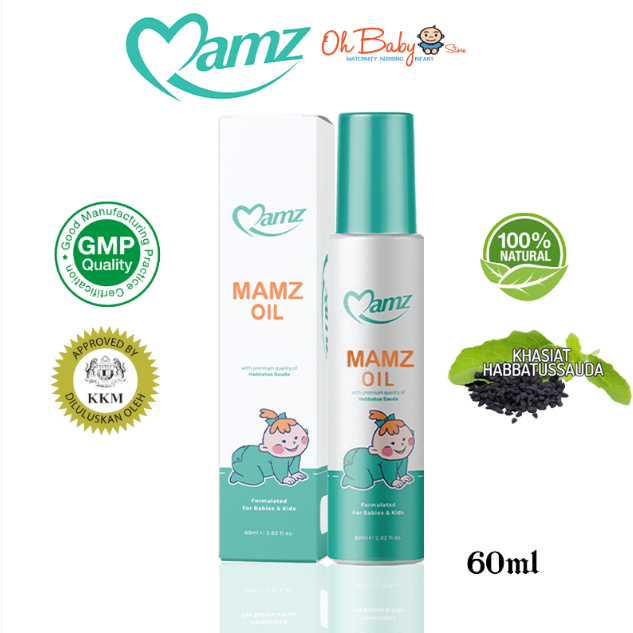 Mamz BABY OIL Black Seed 60Ml For Selesma, Cough,Ruam,Ekzema & LONG ...