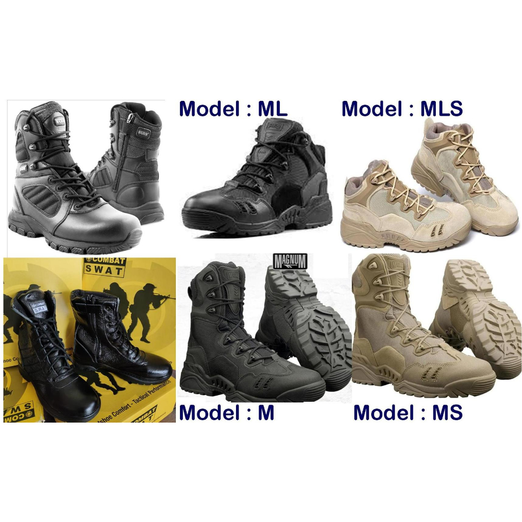 KASUT KULIT SWAT LEATHER BOOTS MAGNUM TACTICAL BOOTS Shopee Singapore