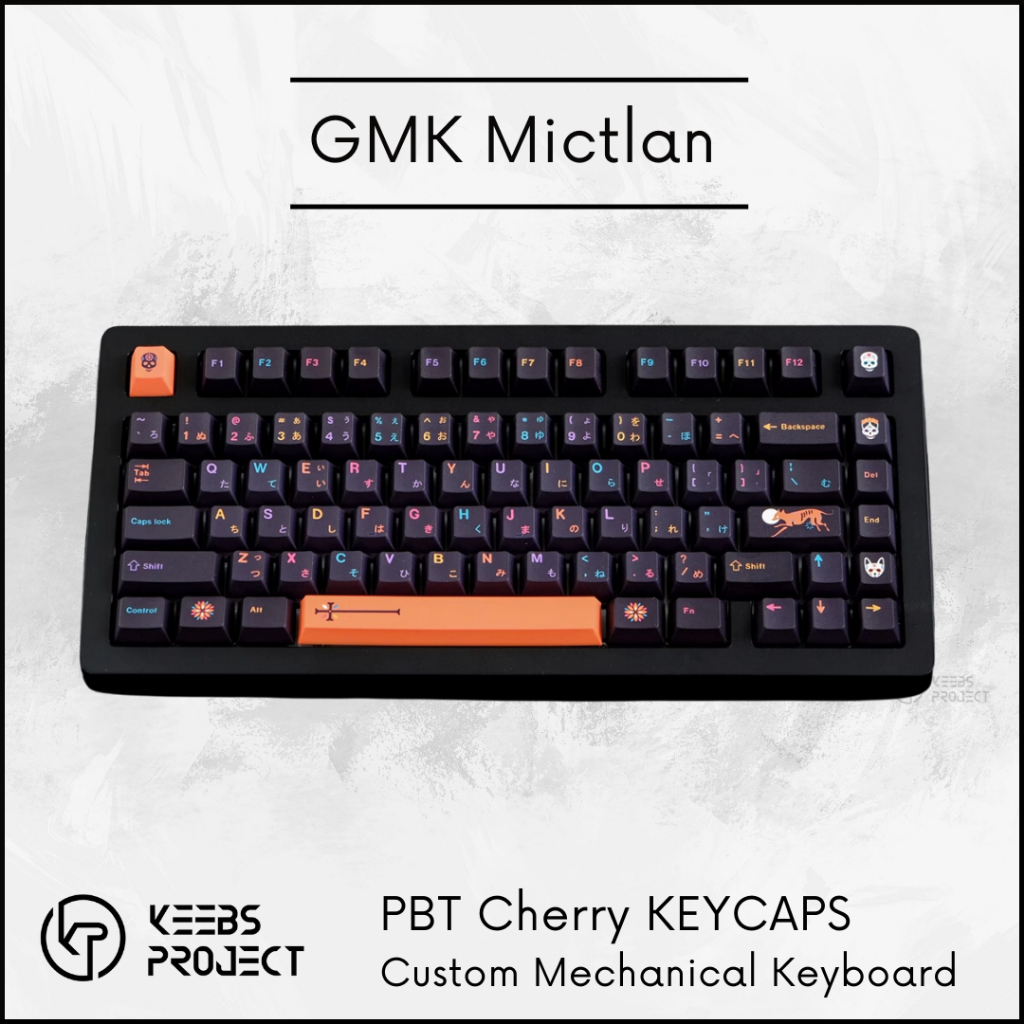 GMK Mictlan PBT keycaps | 129 keys | Dye-Sub | Black keycaps for ...