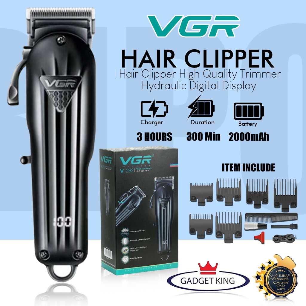 VGR V 282 Professional Electric Hair Clipper Men Grooming Trimmer Portable Hair Cutter Cut Tools V282