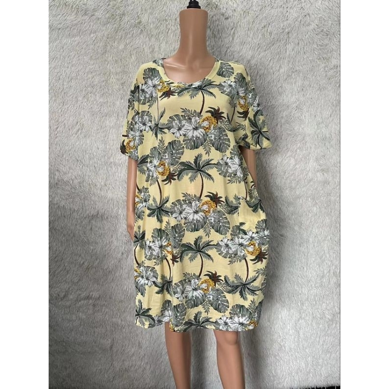 (6XL Dress) Dress Tidur Plus Size 6XL / Ladies Sleeping Dress Big Size