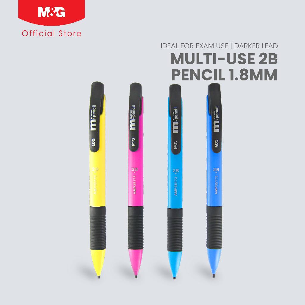 M&G MultiUse Mechanical Pencil (1.8mm) 1.8mm chisel 2B lead, Ideal