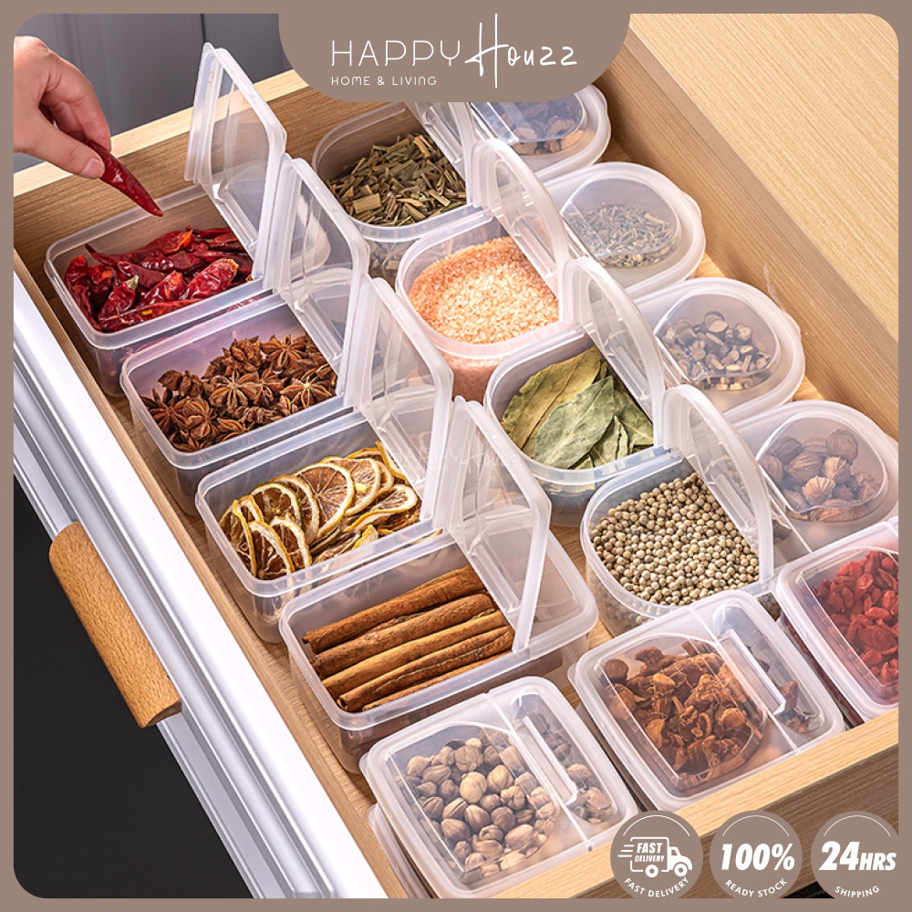 HAHO Stackable Transparent Food Storage Container Flip Open Kitchen ...