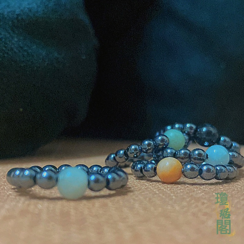 Labor Day !burmese Jadeite Beads Ft. Hematite Rings 緬甸翡翠圓珠ft. 赤鐵礦 戒指 