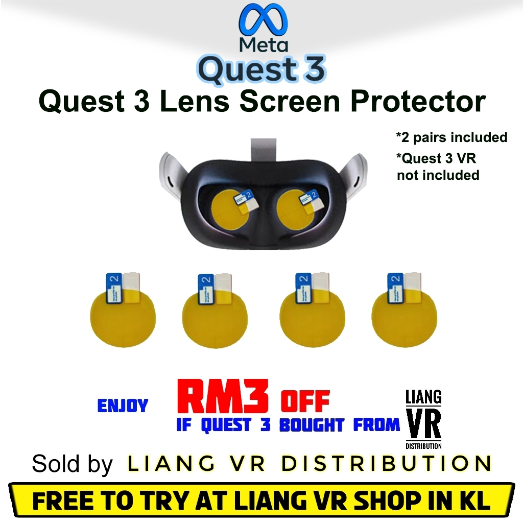 VGOL Lot De 3 Protecteurs Objectif Oculus Quest 3 - Verre Et Alliage Titane - Protection Anti-rayures