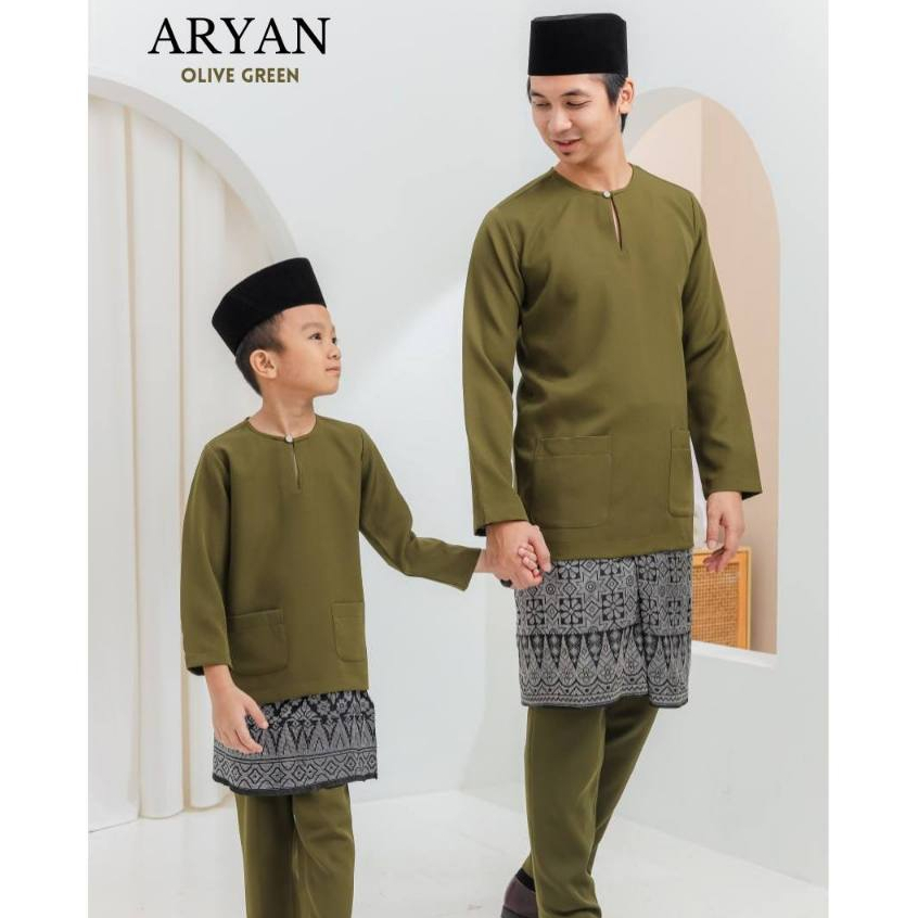 Baju Melayu Lelaki (OLIVE GREEN) Baju Melayu Exclusive Aryan Baju ...