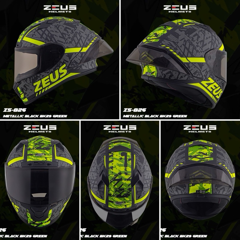 ZEUS ZS-826 Full Face Helmet | Shopee Singapore