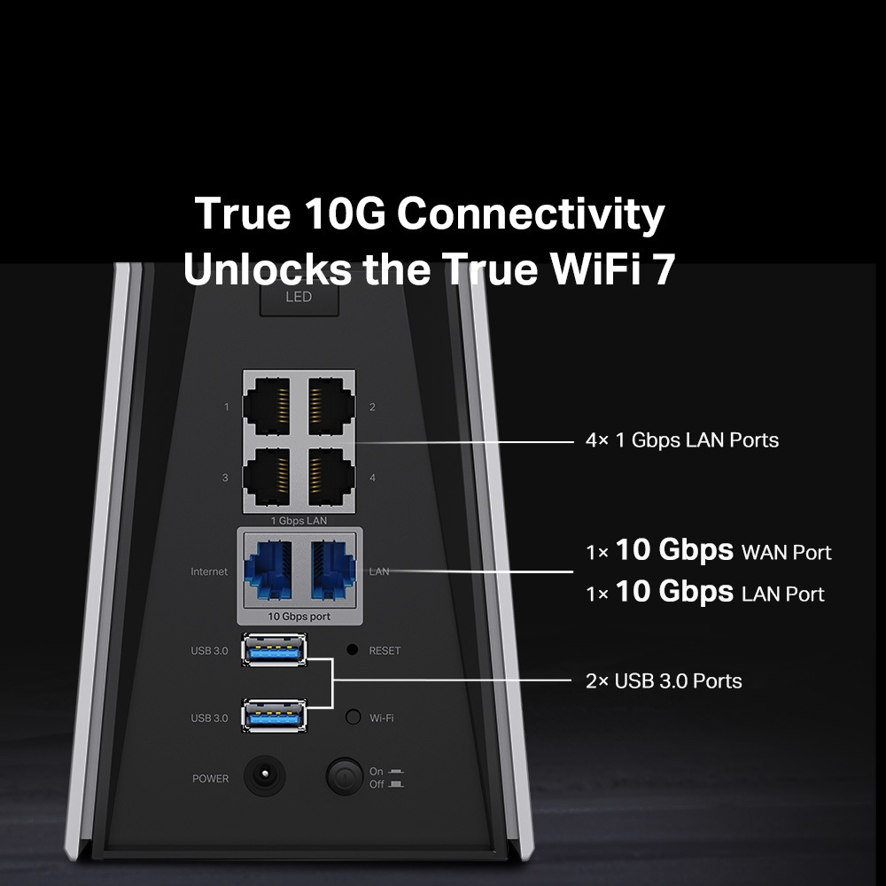 TP-Link Archer BE805 WiFi 7 BE19000 Tri-Band Dual 10G Ports Router