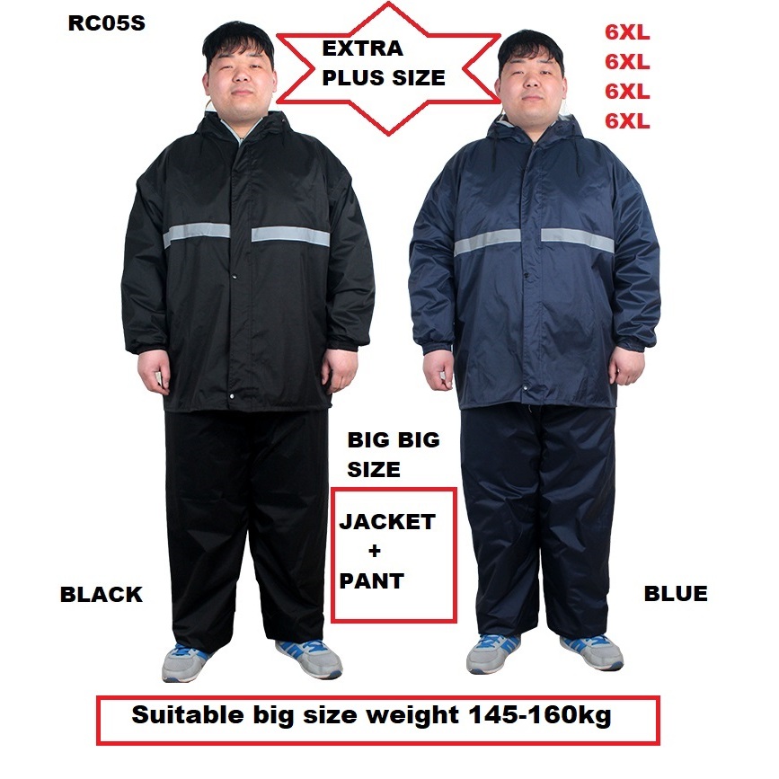 Waterproof Rain Coat Jacket Rain Pant Plus Size Baju Hujan Seluar Big Size Saiz Besar 145 160kg RC3 Shopee Singapore