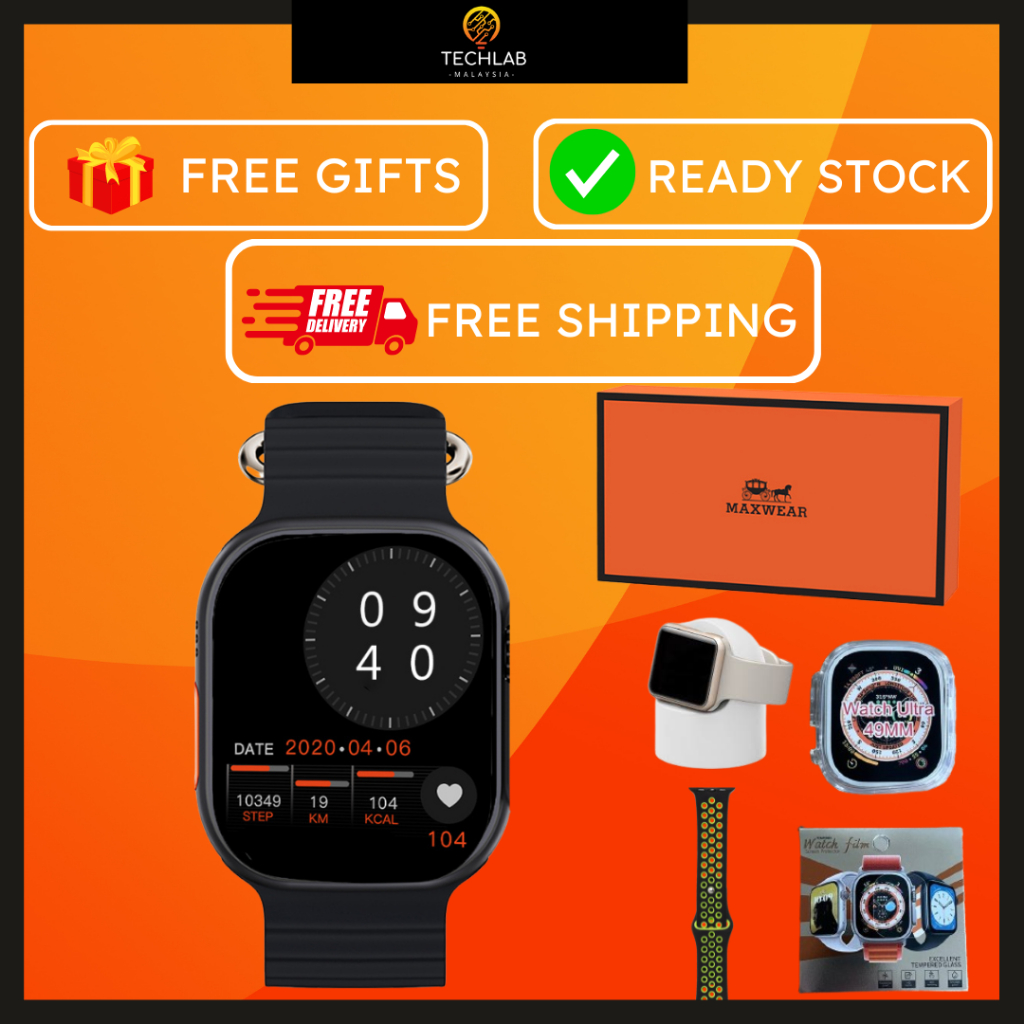 MaxWear U11 ultra 2GB ROM Dynamic lsland Smart Watch Bluetooth Call 2.2 IP68 49mm NFC GPS Track Men Sport Notification Shopee Singapore