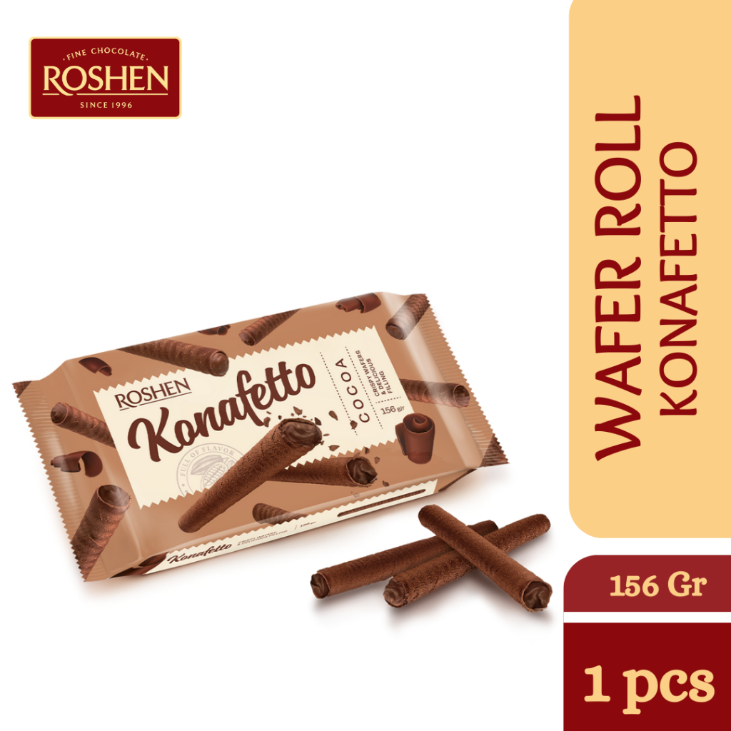 Roshen Konafetto Wafer Rolls With Cocoa Flavoured Cream 140g | Shopee ...