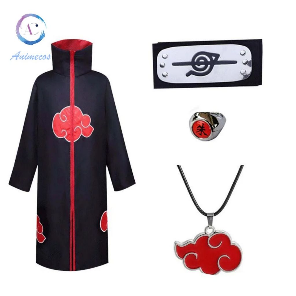 Akatsuki Cloak Kids Itachi Long Black Unisex Robe Capes Halloween