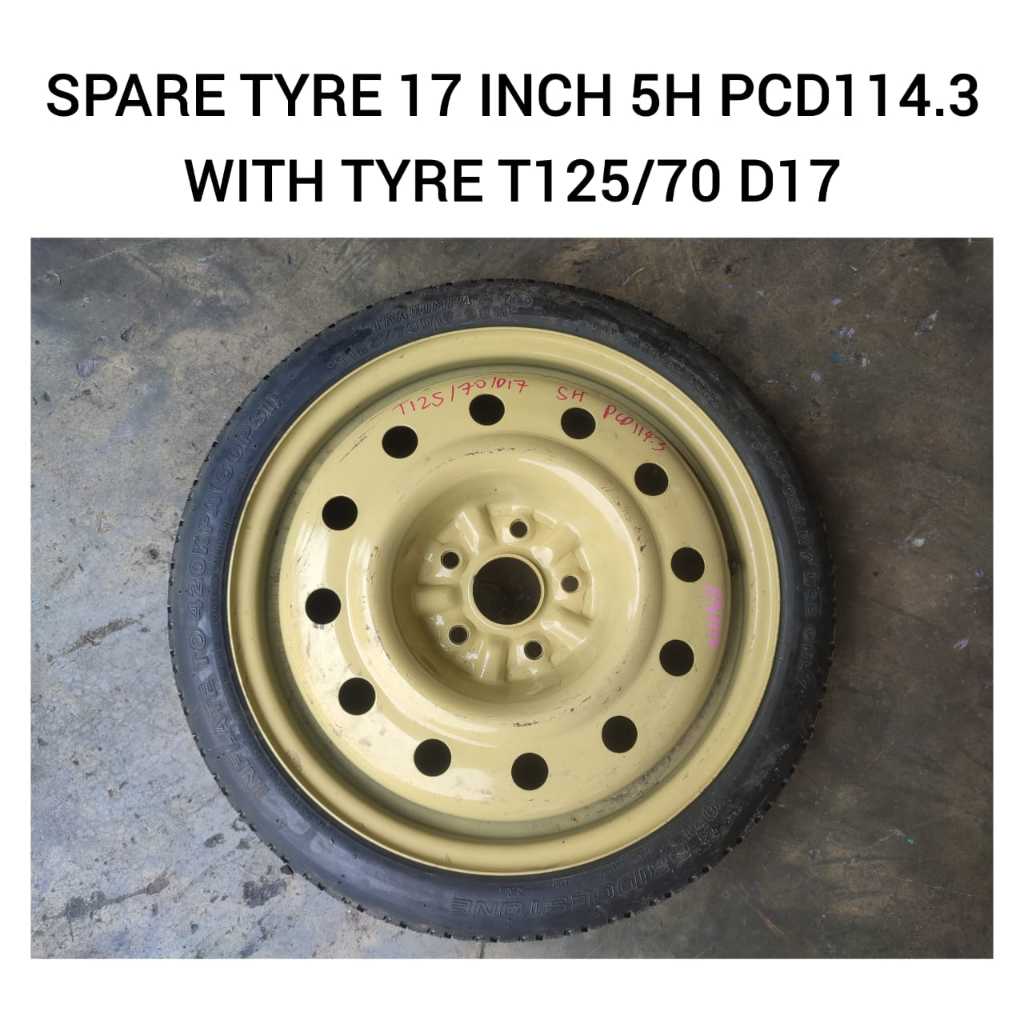 Spare Tyre 17 Inch Inci 5H PCD114.3 ( T125/70 D17 ) Toyota Alphard ...