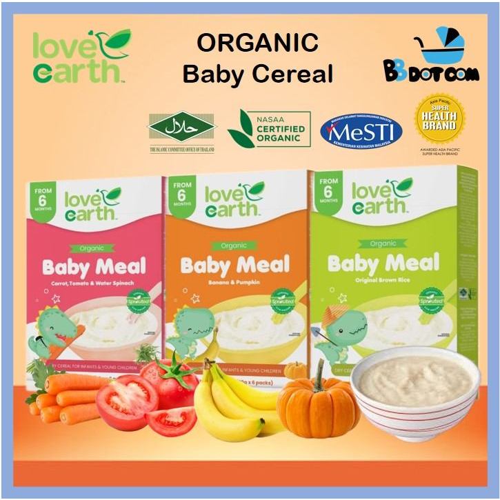 LOVE EARTH Organic Baby Meal / Brown Rice Baby Cereal / Makanan Bayi ...