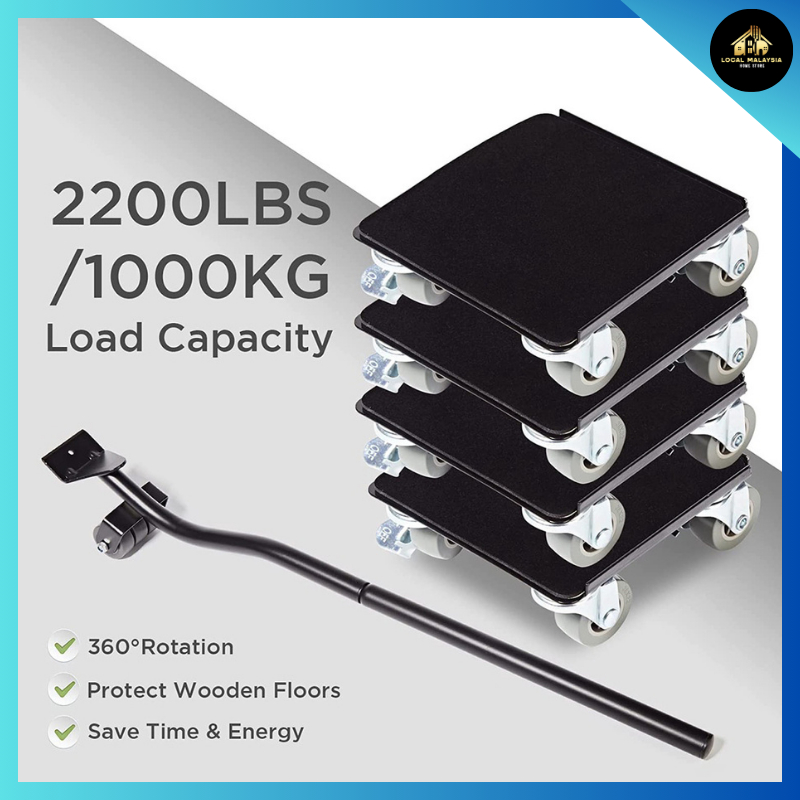 1000KG Furniture Transport Lifter Easy Mover Tools Rolling Wheel Croner