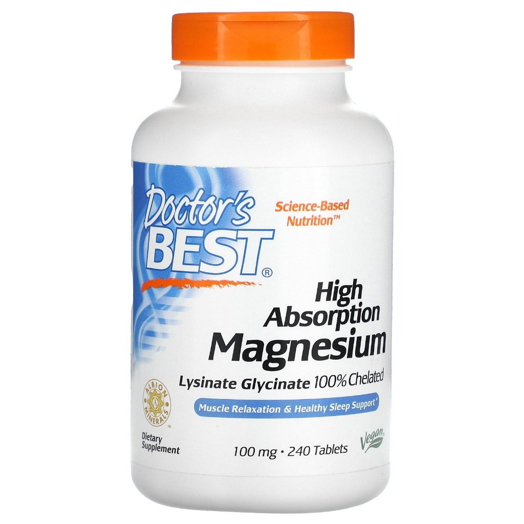 Doctor s Best High Absorption Magnesium Lysinate Glycinate 100 Mg 120 