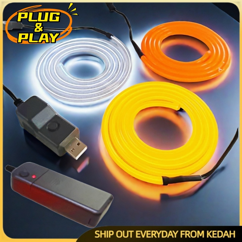 Plug & Play Battery-Powered LED String Lights 5mm 1Meter EL Wire Neon ...