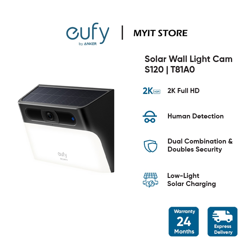 eufy Security Solar Wall Light Cam S120, Solar Security Camera