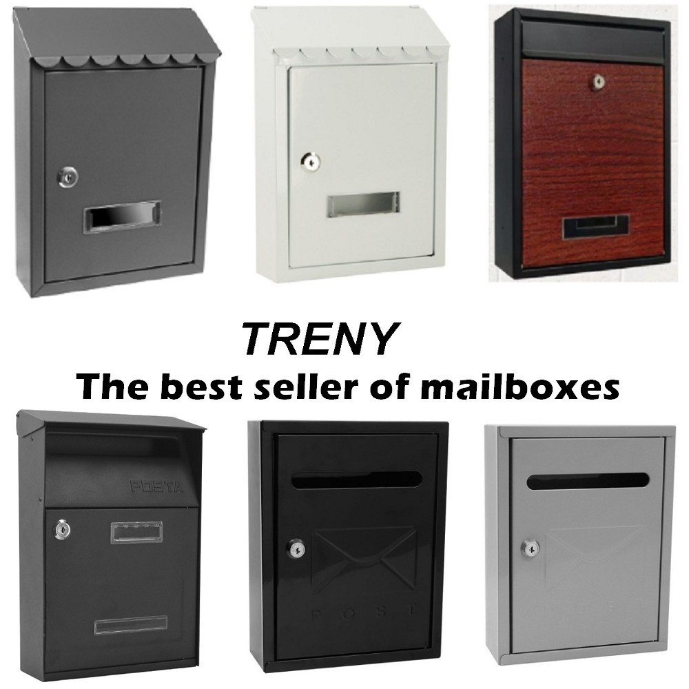 TRENY Basic Letter Box Steel Post Carte Mailbox Outdoor Besi Asas Kotak ...