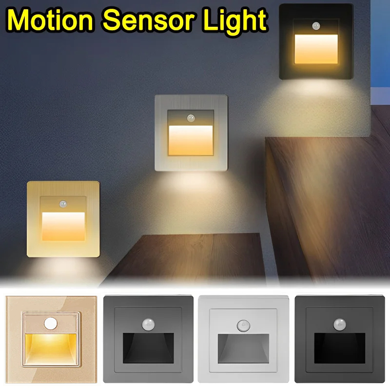 LED Stair Light Wall Recessed Indoor Step Stairs Lamp Ground Footlight ...