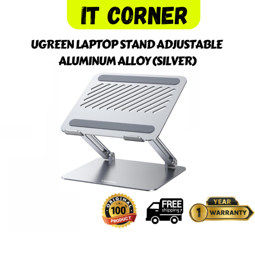 UGREEN LAPTOP STAND ADJUSTABLE ALUMINUM ALLOY (SILVER) | Shopee Singapore
