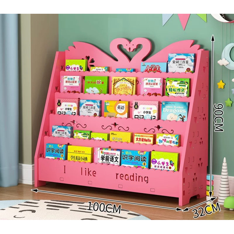 DIY Ikea Style Bookshelf Kids Story Book Storage Rack Book Rack Rak ...