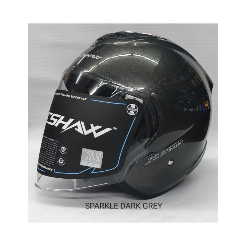 PREMIUM HELMET GRACSHAW GLAZZO SPARKLE DARK GREY SINGLE VISOR