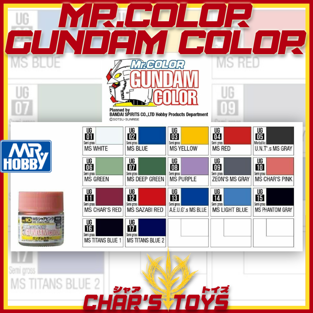 MR HOBBY GUNDAM COLOR UG01-UG17 10ML COLOR ACCURATE PAINT FIGURE/GUNPLA ...