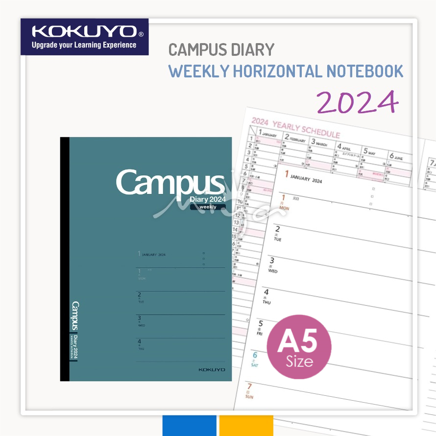 KOKUYO CAMPUS WEEKLY SCHEDULE DIARY 2024 (HORIZONTAL VERSION) A5