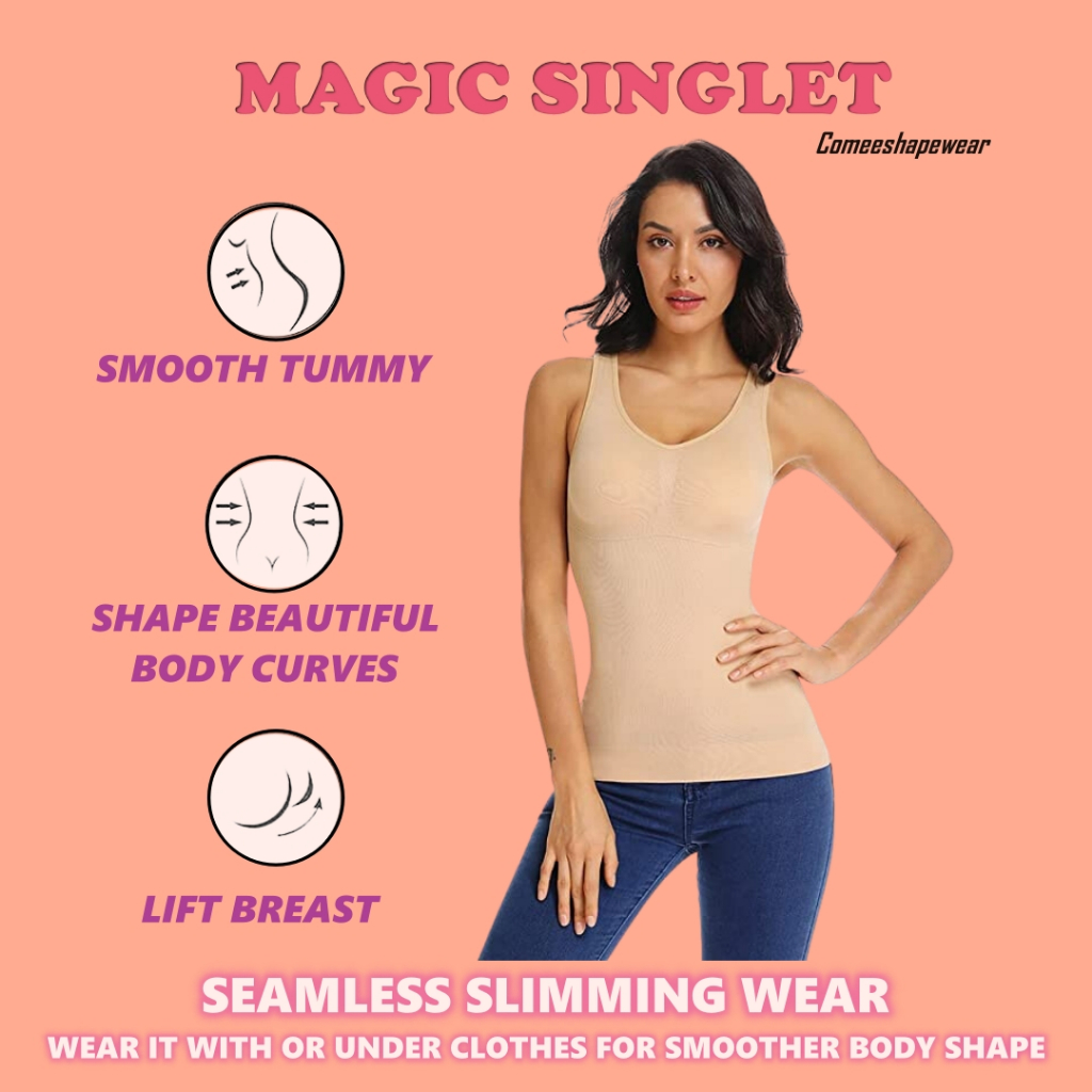 Magic Slimming Singlet Shaper Bra Top (with Bra Pad)