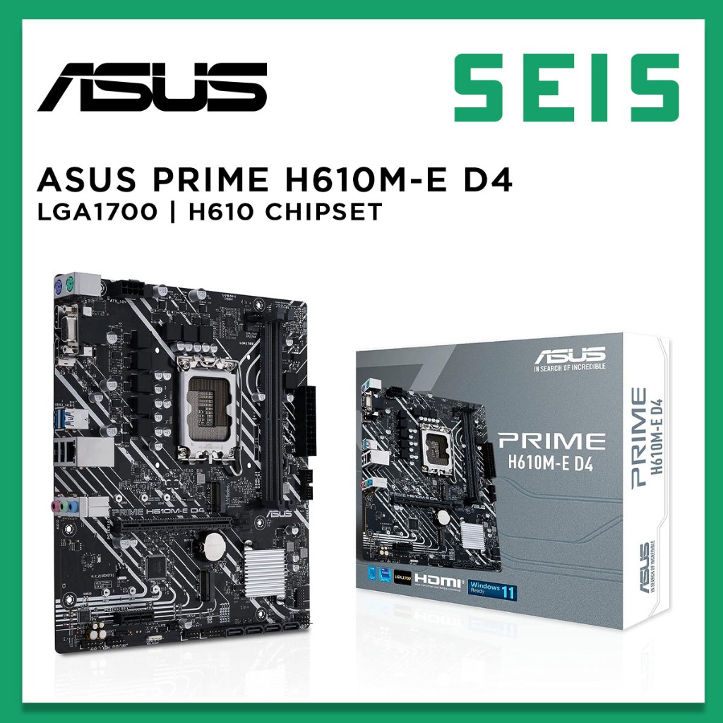 Asus Prime H610M-E DDR4 MATX Motherboard Intel LGA 1700 Intel 12