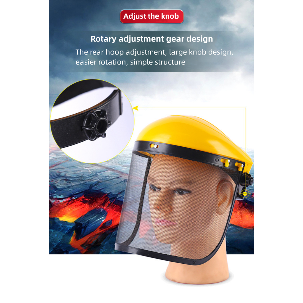 Helmet Mesin rumput Safety Protective Masks Metal Mesh Face Shields for Gardeners Lawn Mowing