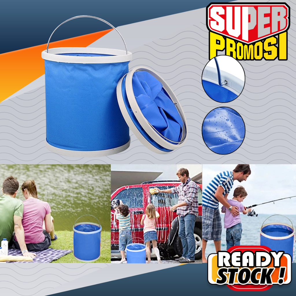 Foldable Pail 9L/11L/13L Portable Folding Collapsible Basin Outdoor Car ...