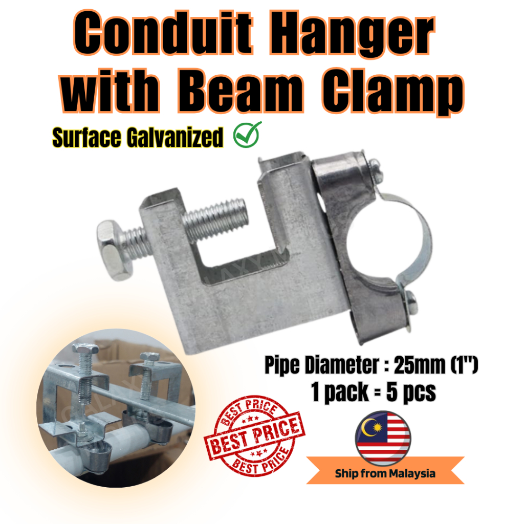 25mm Conduit Hanger Beam Clamp Gi Saddle I Beam Clamp Pipe Clamp 1 