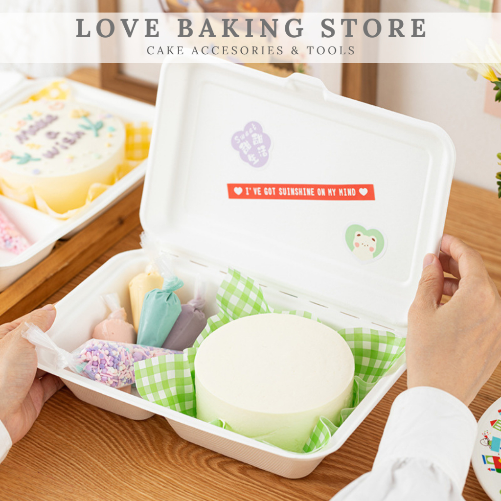 LBS • 10pcs | 2 compartments Cake Box Disposable Packaging Bento Box ...