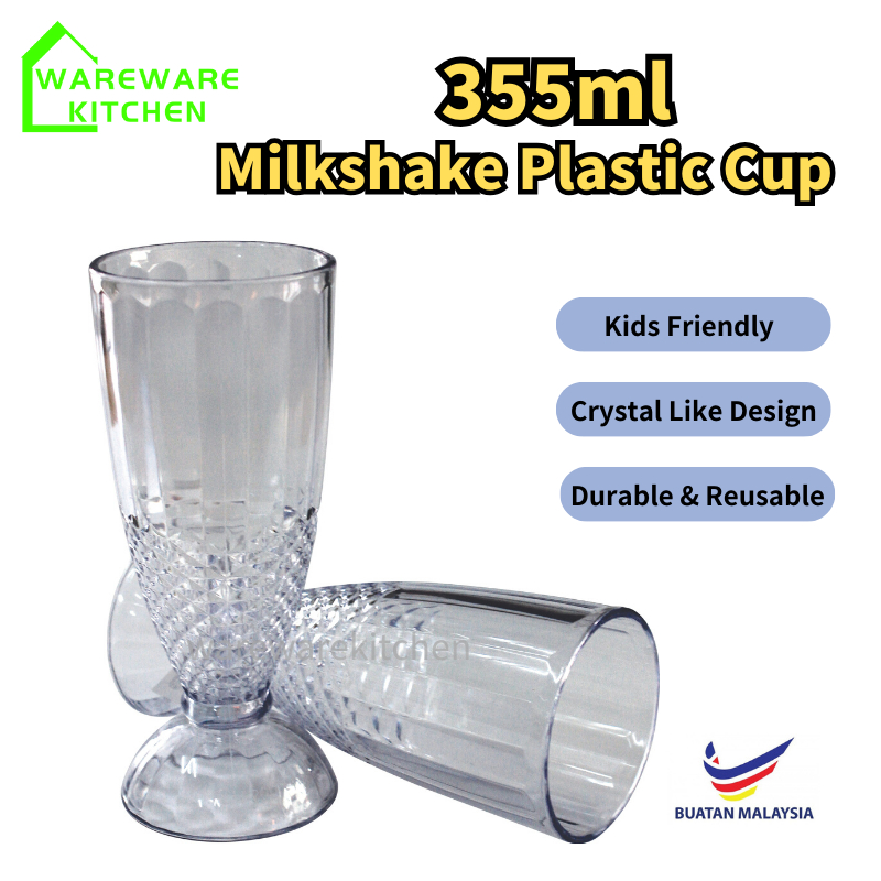 Milkshake Plastic Cup 355ml Ice Cream Float Mocktail Cup Cawan Plastik