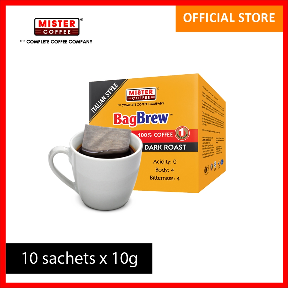 [Mister Coffee] BagBrew Italian Style Dark Roast 100 Roasted Ground