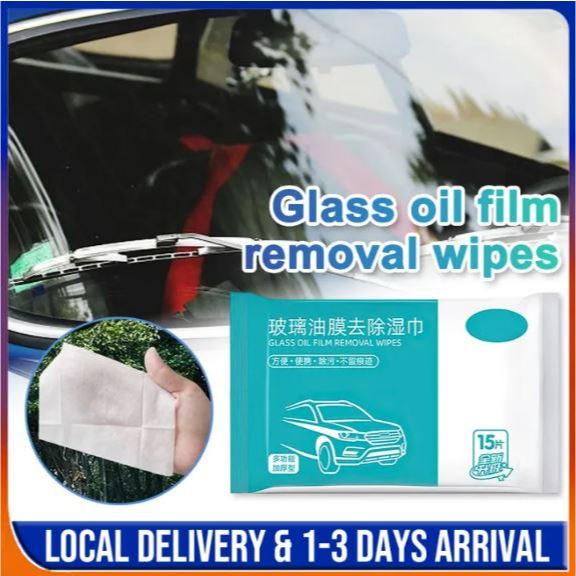 * *15Pcs/bag Car Glass Cleaning Wipes Oil Film Removal Wipes Disposable