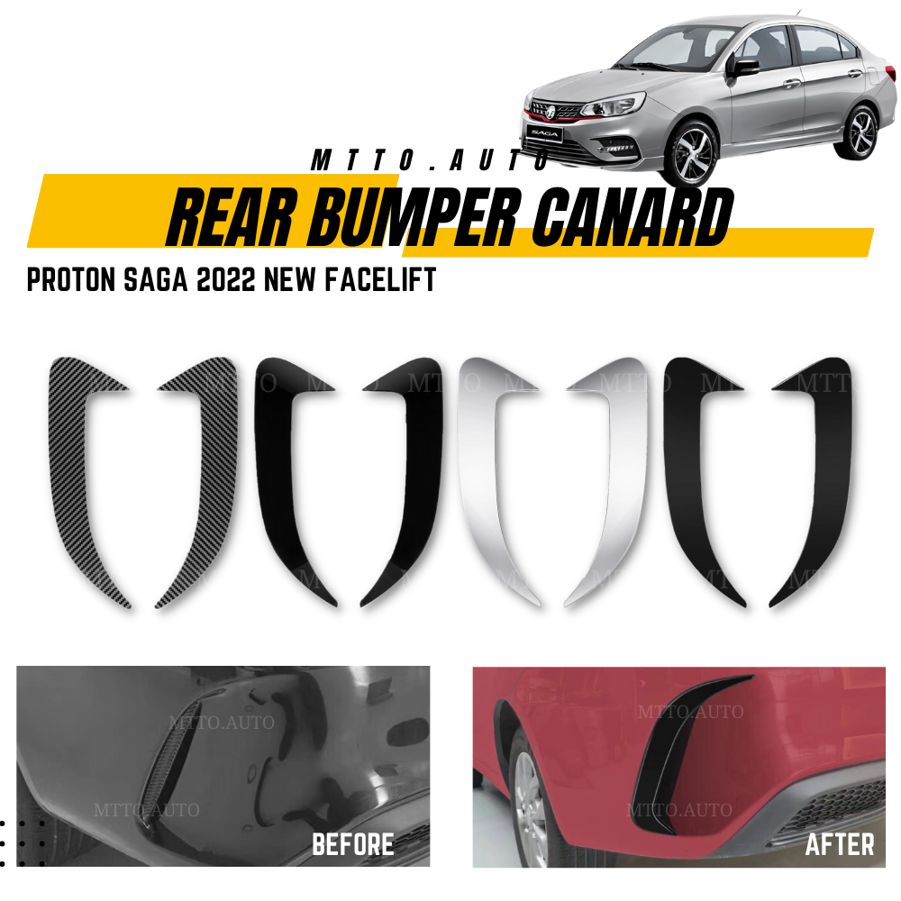 MTTO Proton Saga 2022 Facelift Exterior Car Rear Bumper Canard Garnish ...