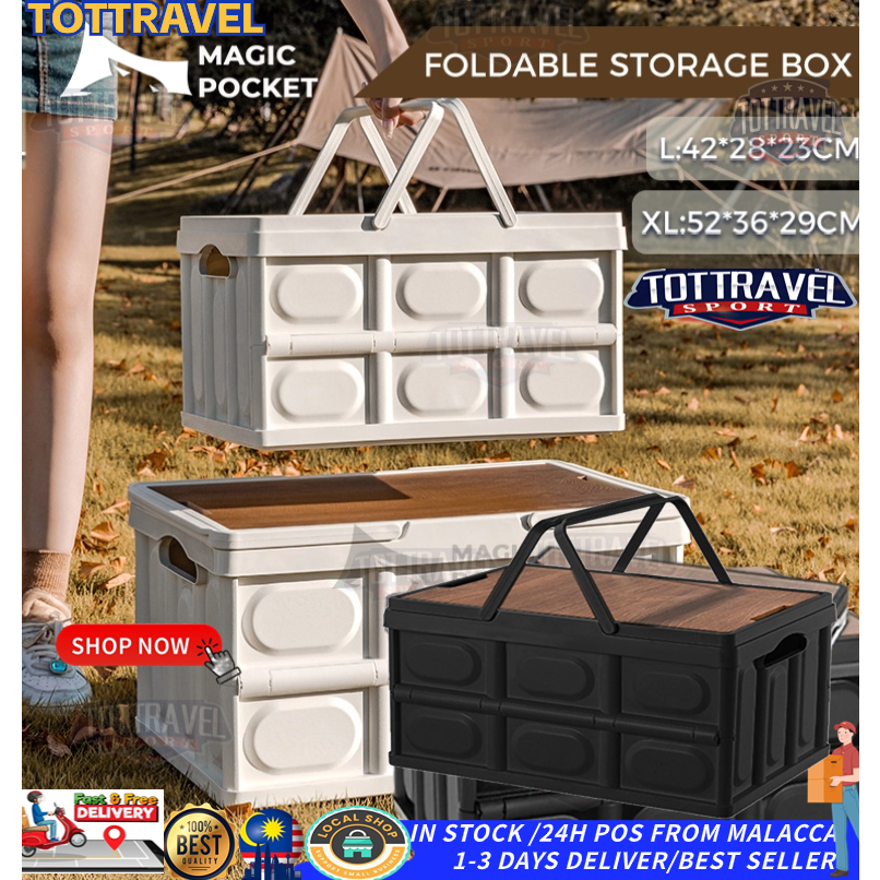 Camping Box 60L Large Capacity Folding Storage Box 30L 50L Home Bedside ...