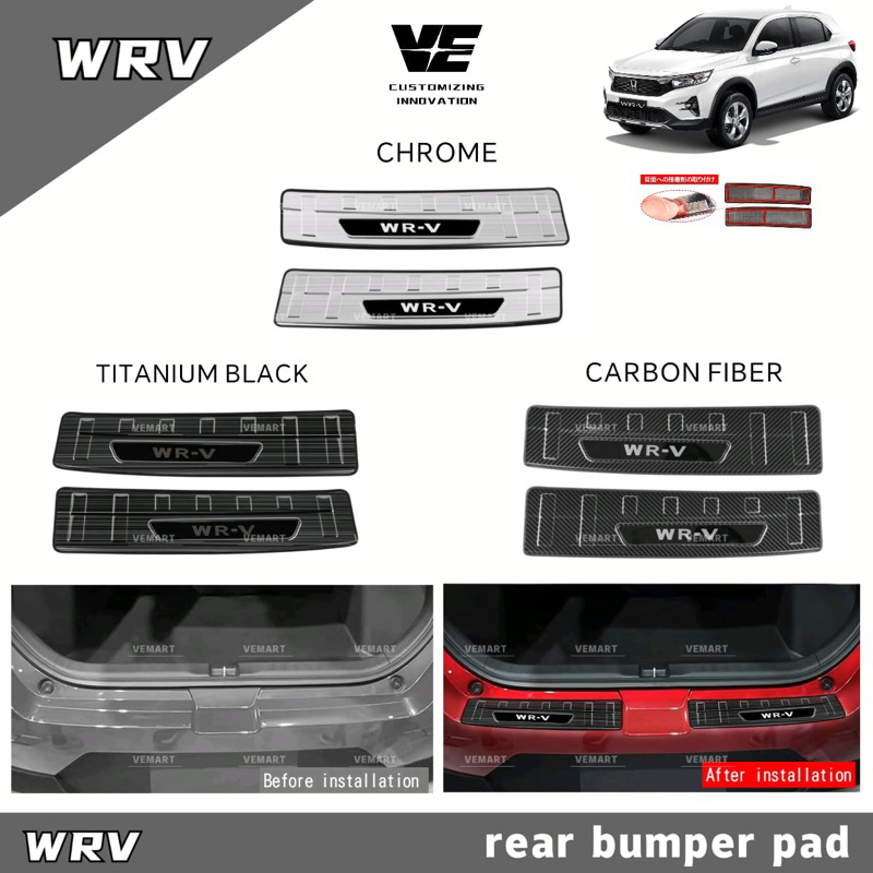 Vemart Honda wrv car rear bumper guard stainless steel accessories Shopee Singapore
