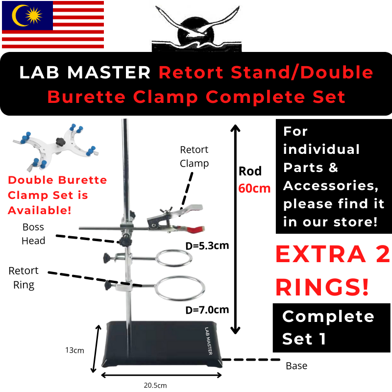 Lab Master Mas H Cm Retort Stand Complete Set With Parts Boss Head