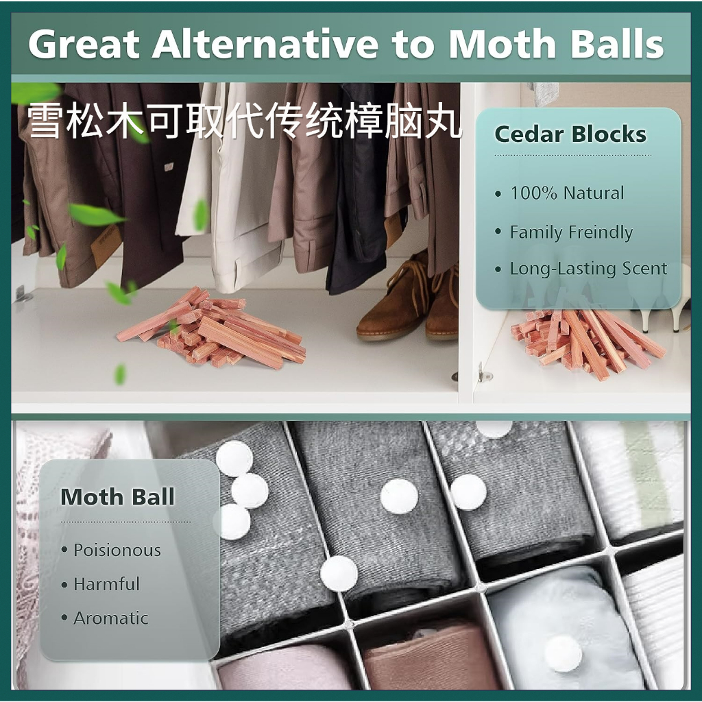 Cedar Wood Stick Cedar Wood Stick (20pcs/Pack) Wardrobe Drawer Shoe ...