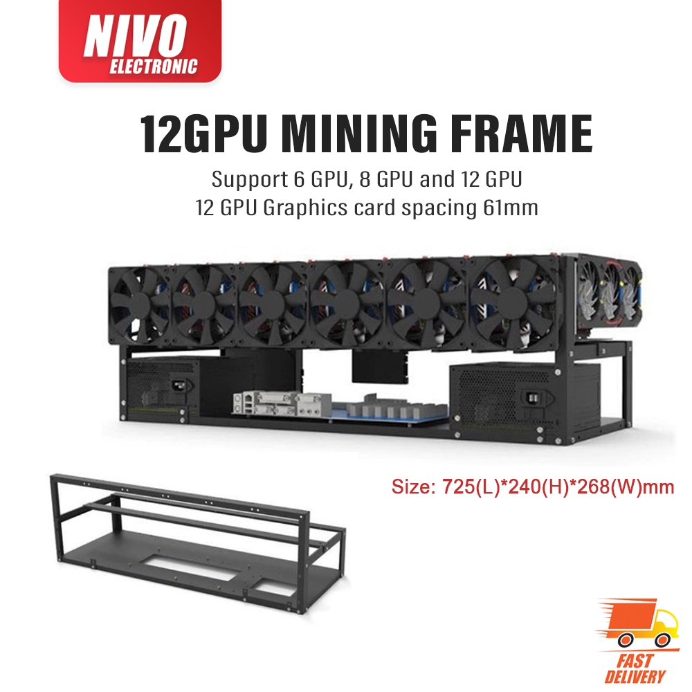 12K725 6Cards/ 8Cards/ 12Cards Graphics Card Fixing Bracket Open Dual ...