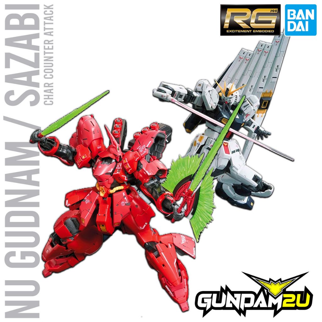 BANDAI RG 1/144 Nu Gundam MSN-04 Sazabi - Real Grade 29 32 Gundam Char ...