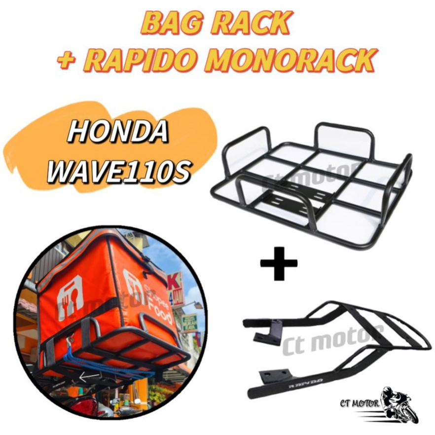 ct motor HONDA WAVE 110S/OS Rapido Monorack + Bag Delivery Besi Frame ...